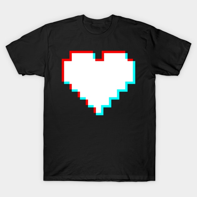 8 Bit Heart Glitch T-Shirt by GAz